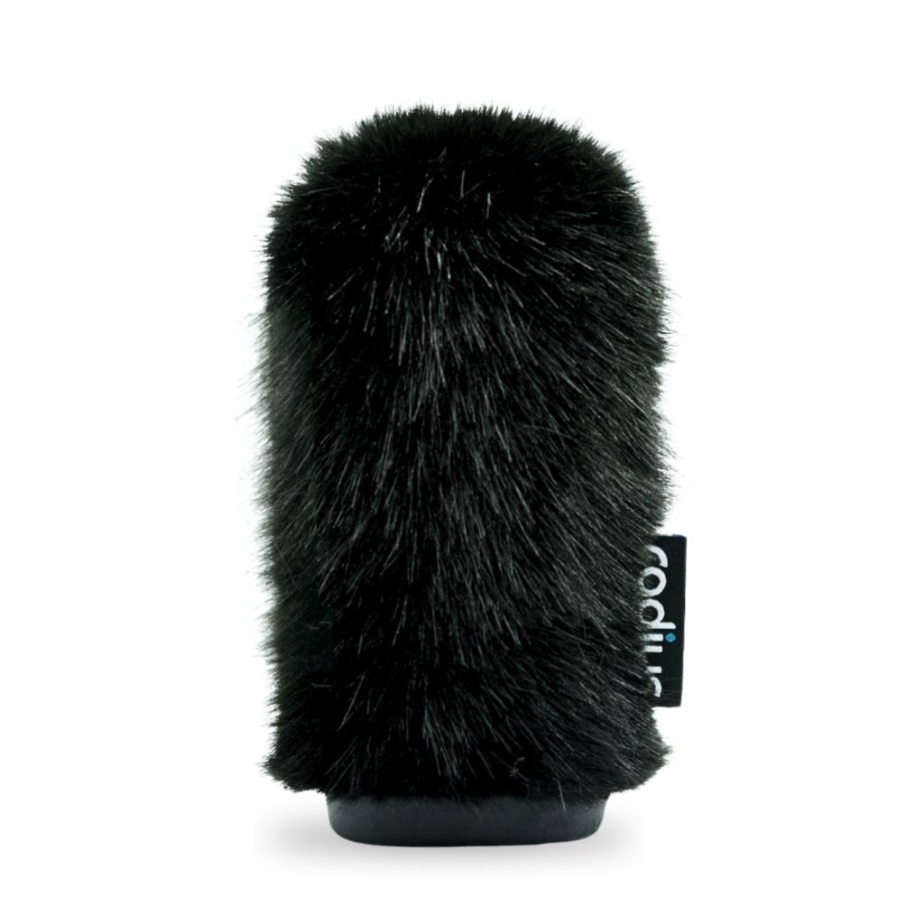 Complete 18cm black Nimbus windshield with synthetic fur covering for Sennheiser MKH60 microphone