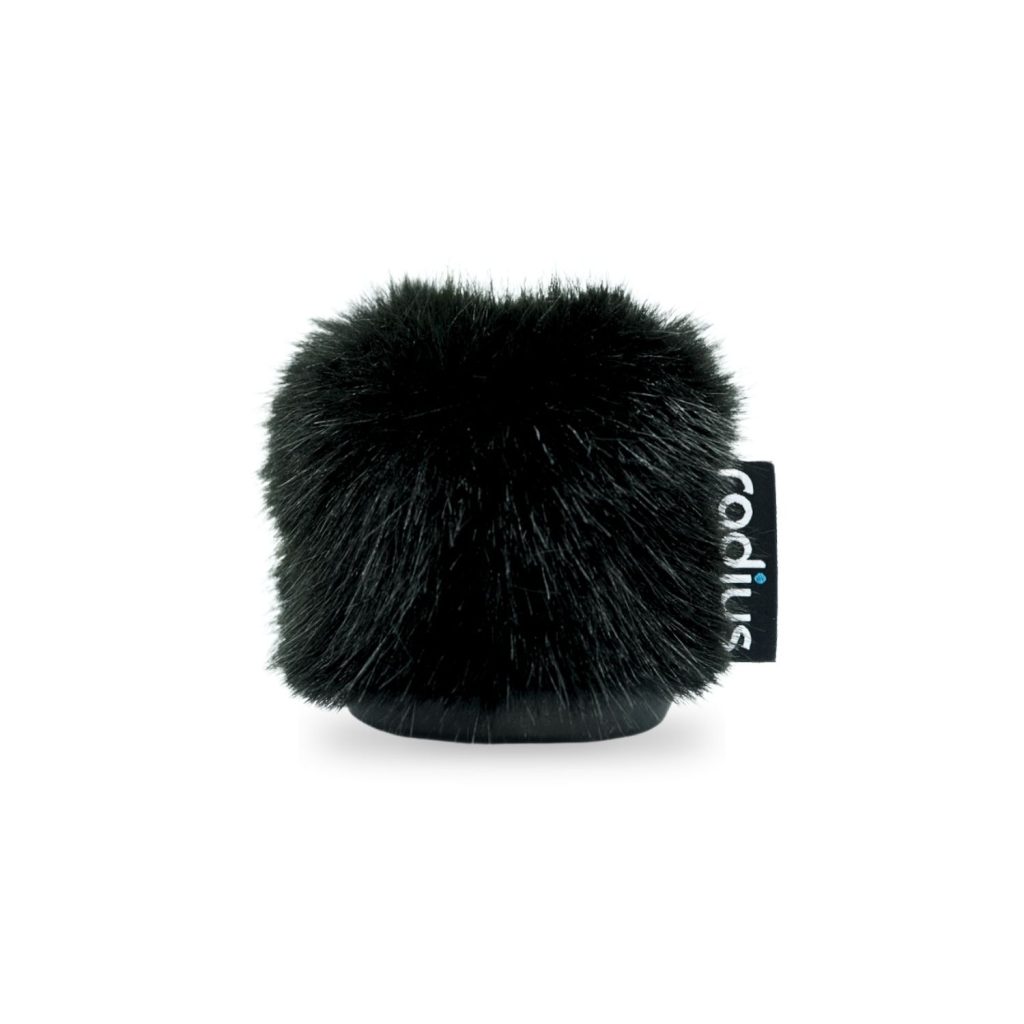 Black synthetic fur Nimbus windshield designed for Sennheiser MKH50 microphone