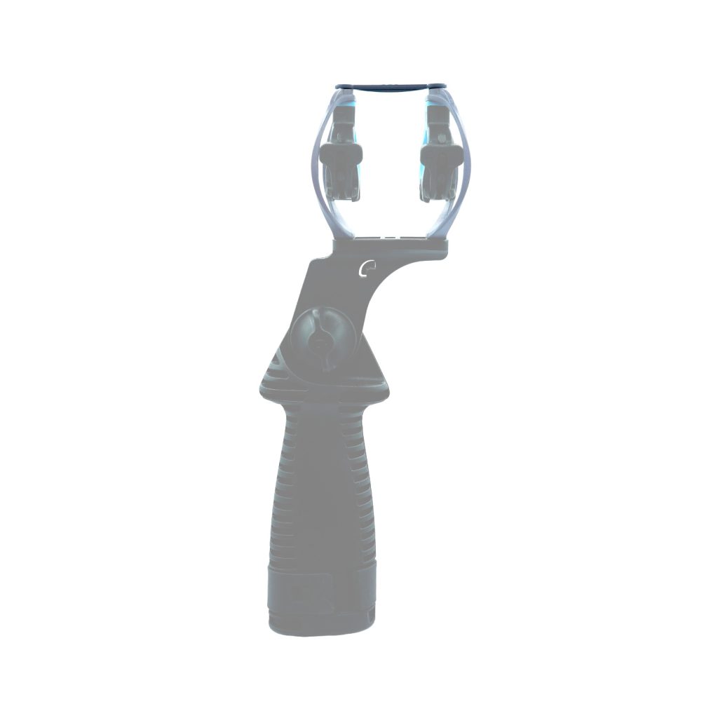 RAD-3 shock mount system with anti sway bar highlighted in assembly position