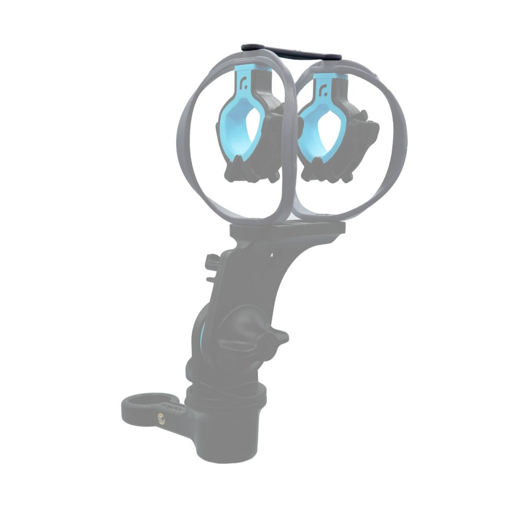 RAD-2 shock mount with anti sway bar highlighted showing hoop connection points