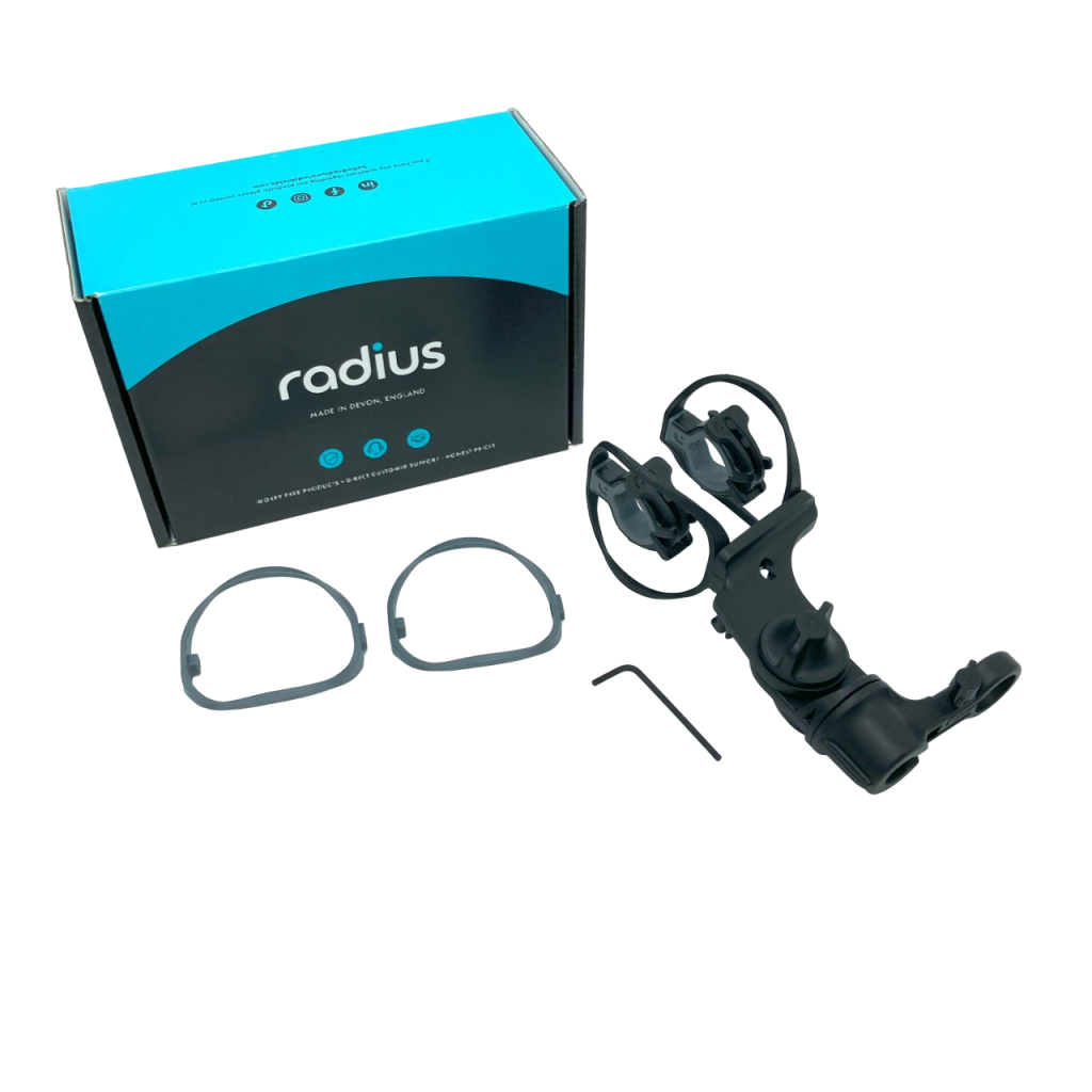 RAD-1 Dark Edition shock mount package contents showing mount and hoop variations