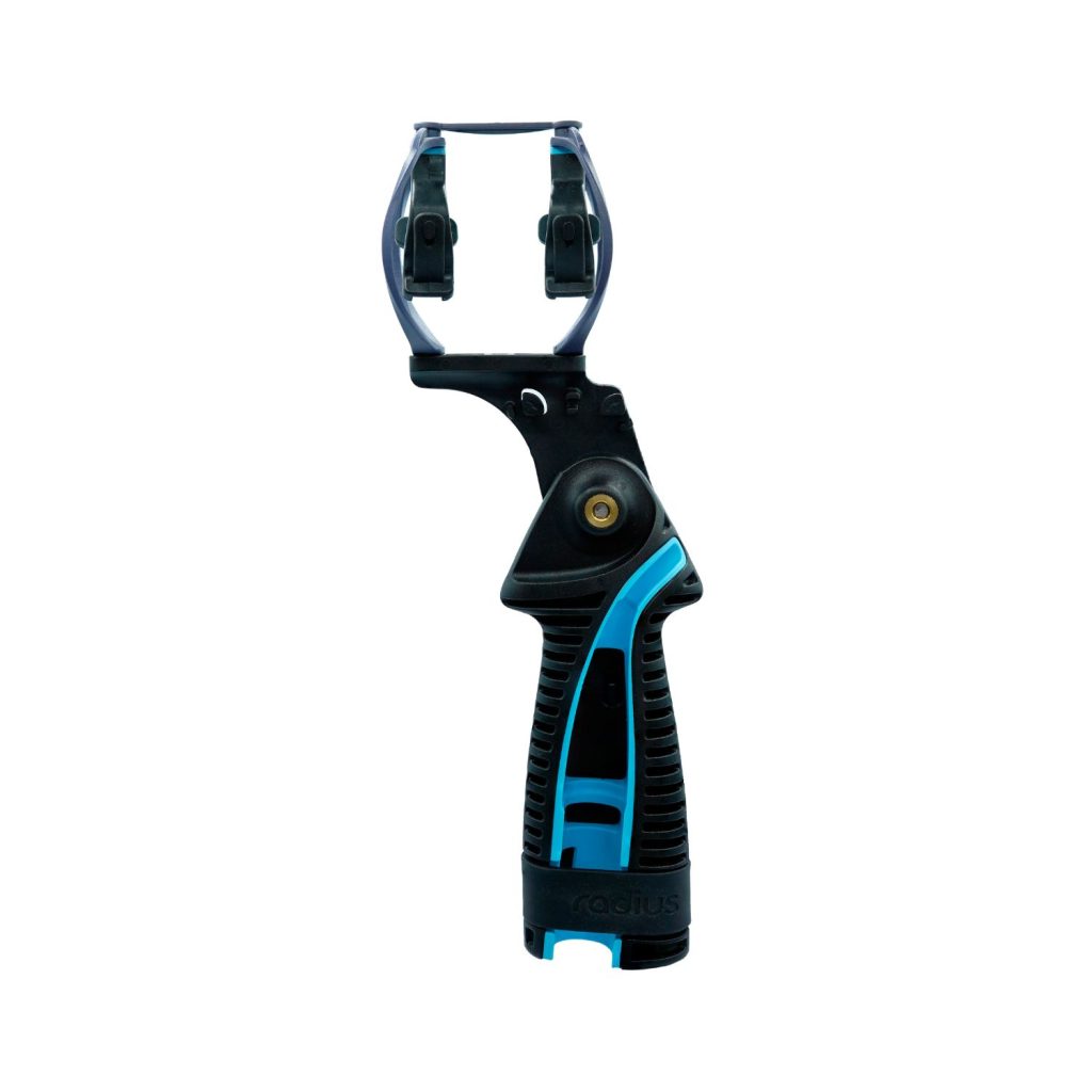 Alternative side view of RAD-3 ENG shock mount with XLR connection