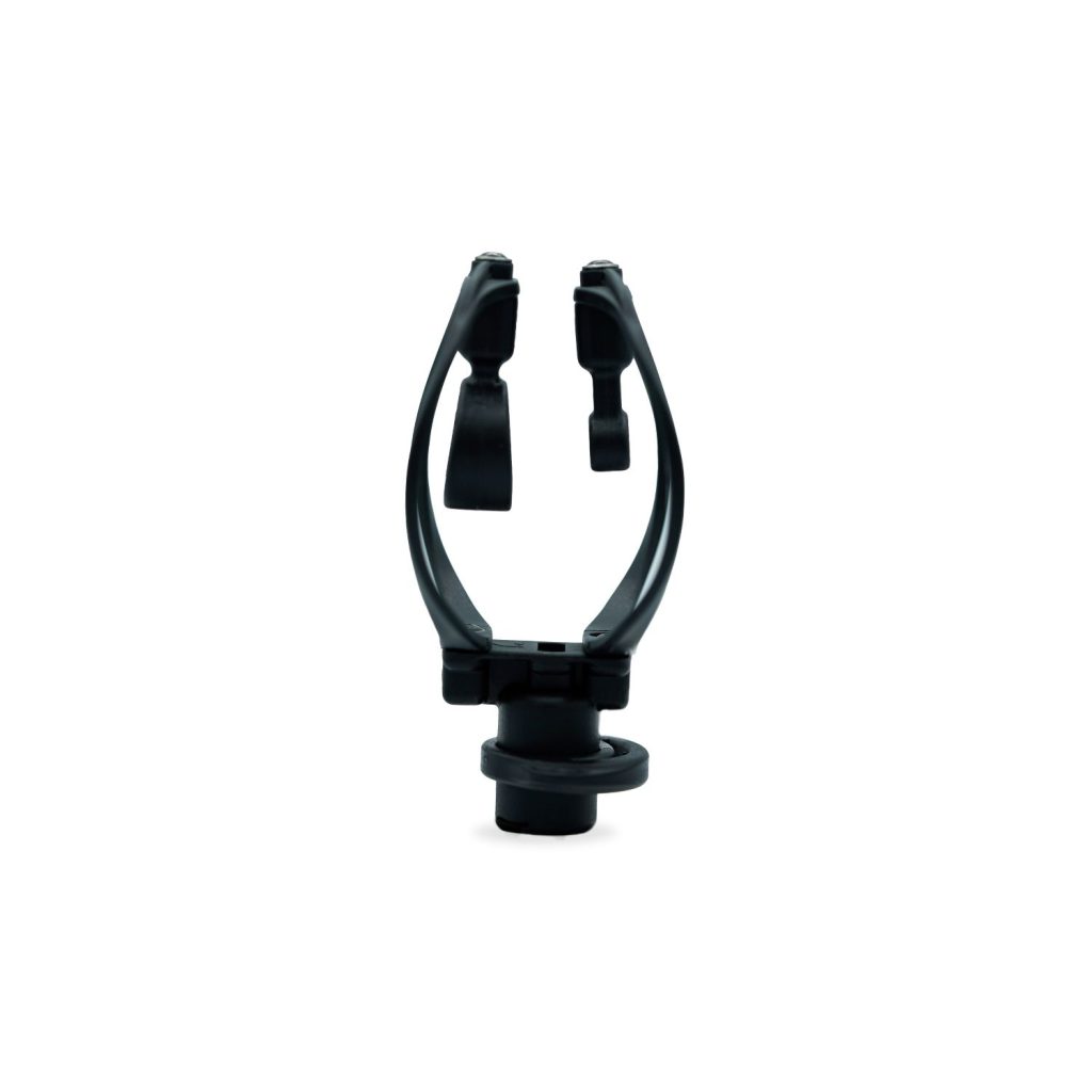 RAD-2 Field Edition shock mount with small condenser microphone installed