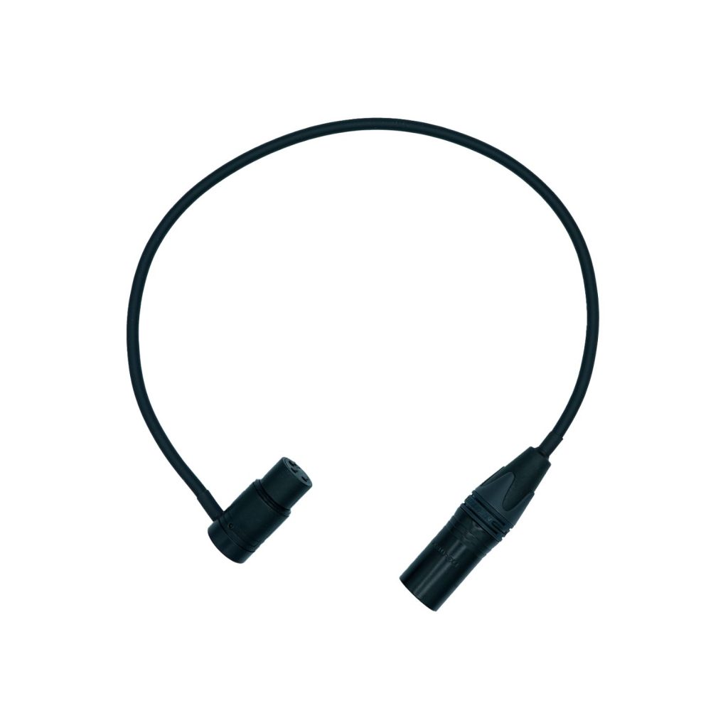 RAD 400mm low profile XLR cable with 3-pin connectors for broadcast audio applications