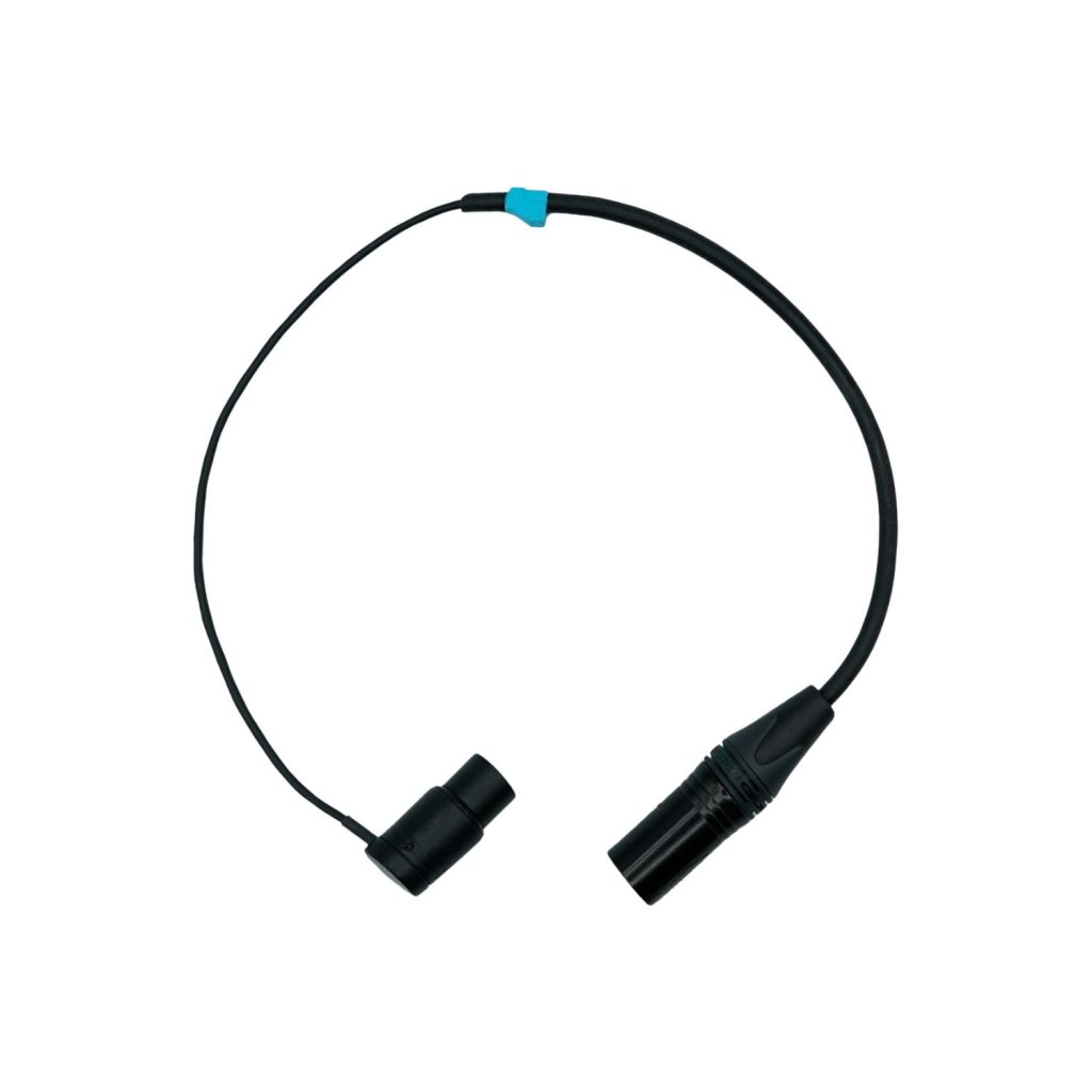 Mini-ALTO 3-pin XLR jumper cable with protective sheathing showing male and female connectors