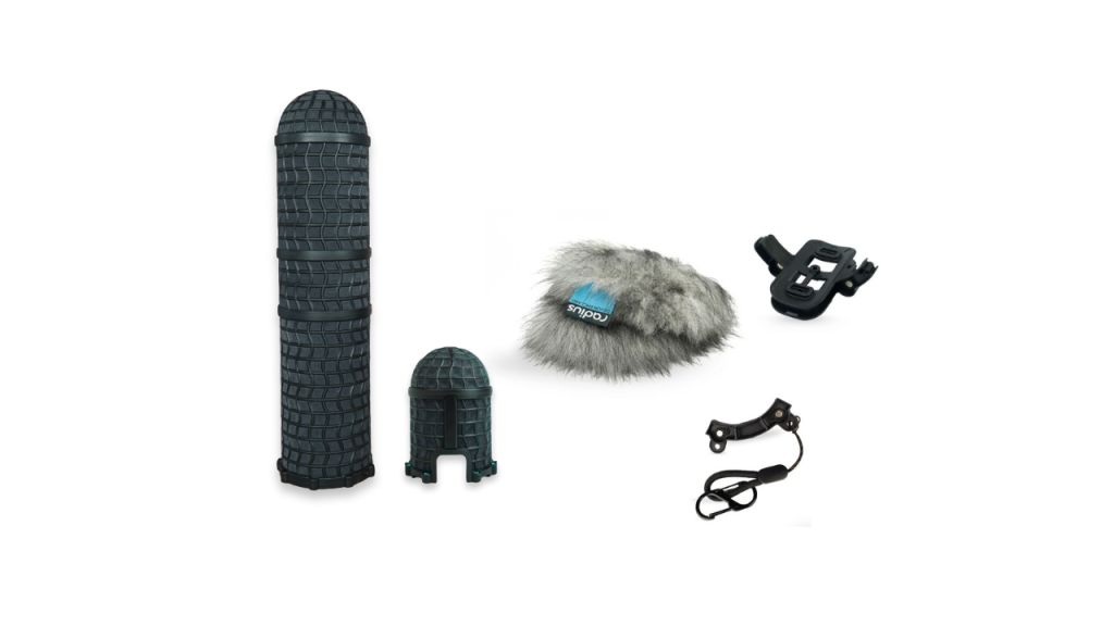 Mini-ALTO 410 grey fur windshield kit with magnetic pods and smiley face adaptor on white background