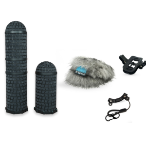 Mini-ALTO 480 windshield add-on kit with grey fur windcover and magnetic pod components