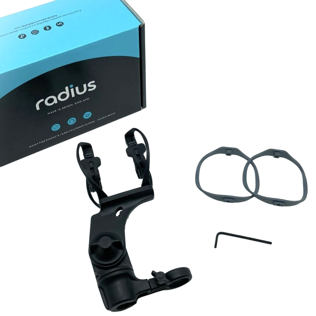 Complete kit contents showing shock mount with dual hoop sets and included components