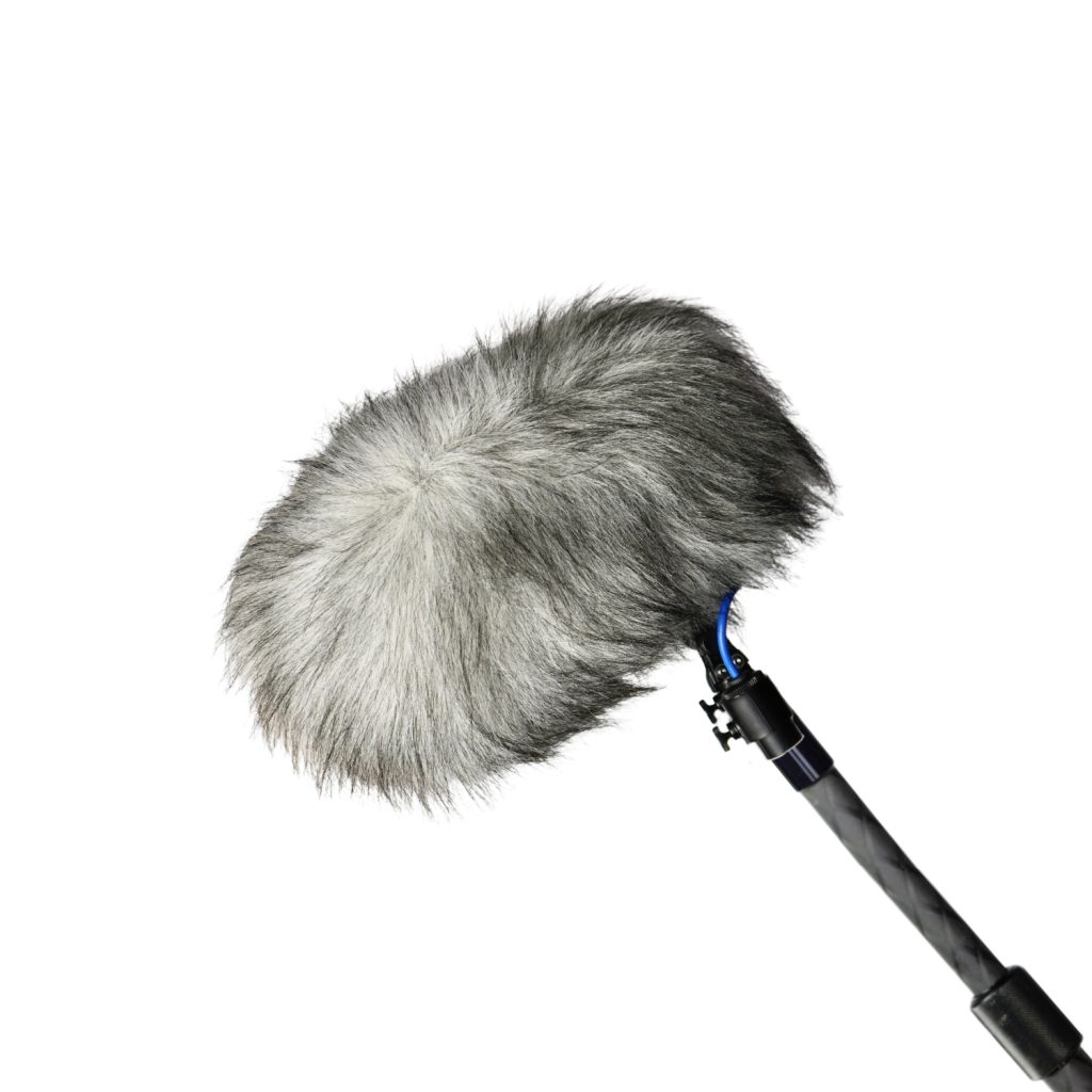Grey synthetic fur windcover designed for Cinela COSI-M windshield systems