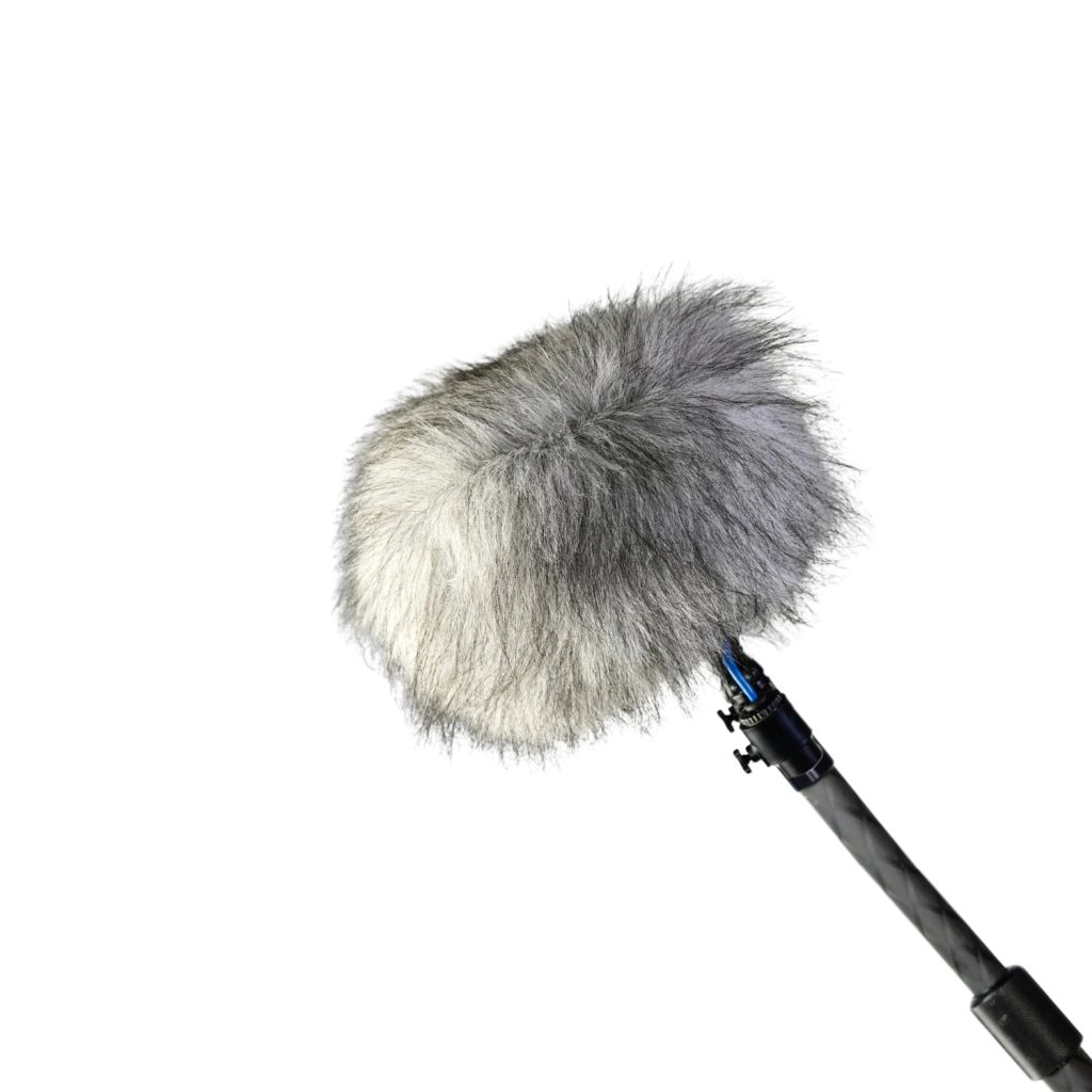 Grey synthetic fur windcover designed for Cinela COSI-XS windshield with snap fastener attachment system