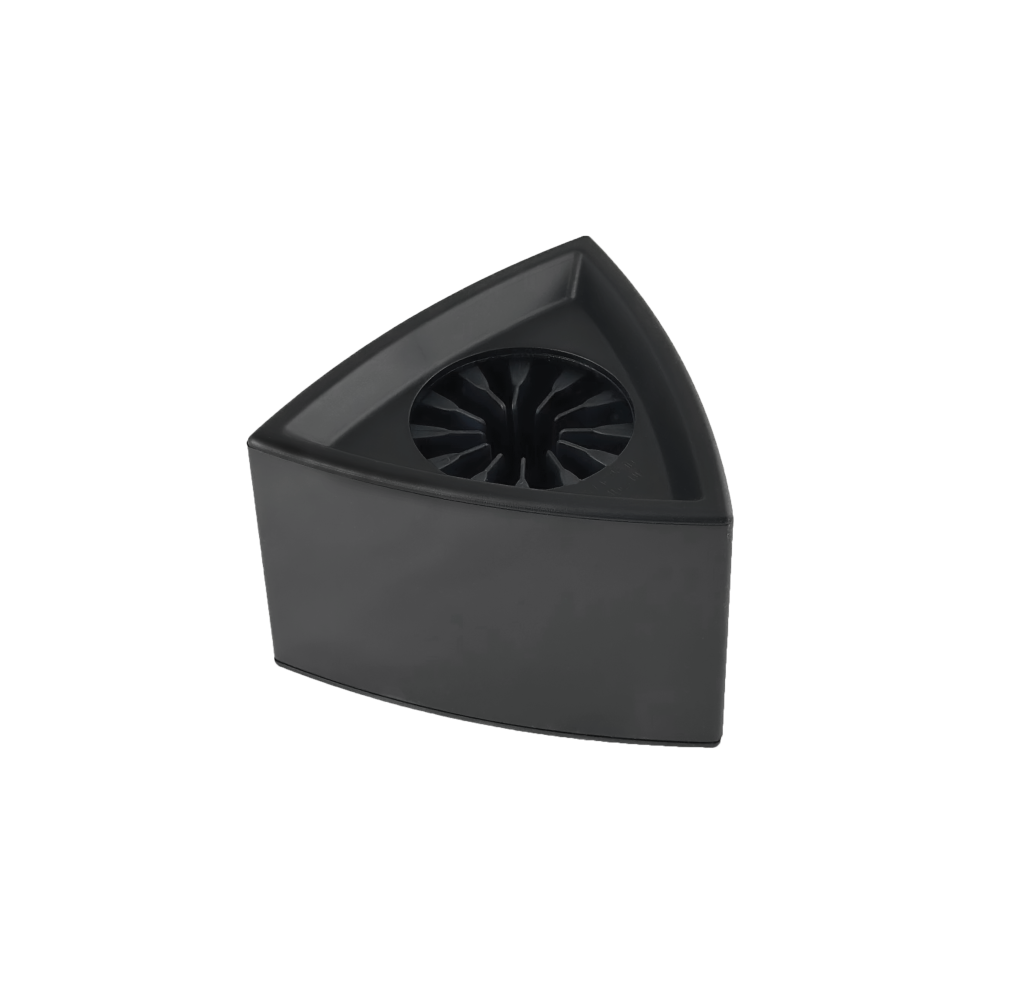 Triangle mic flag internal rubber vanes for microphone securing
