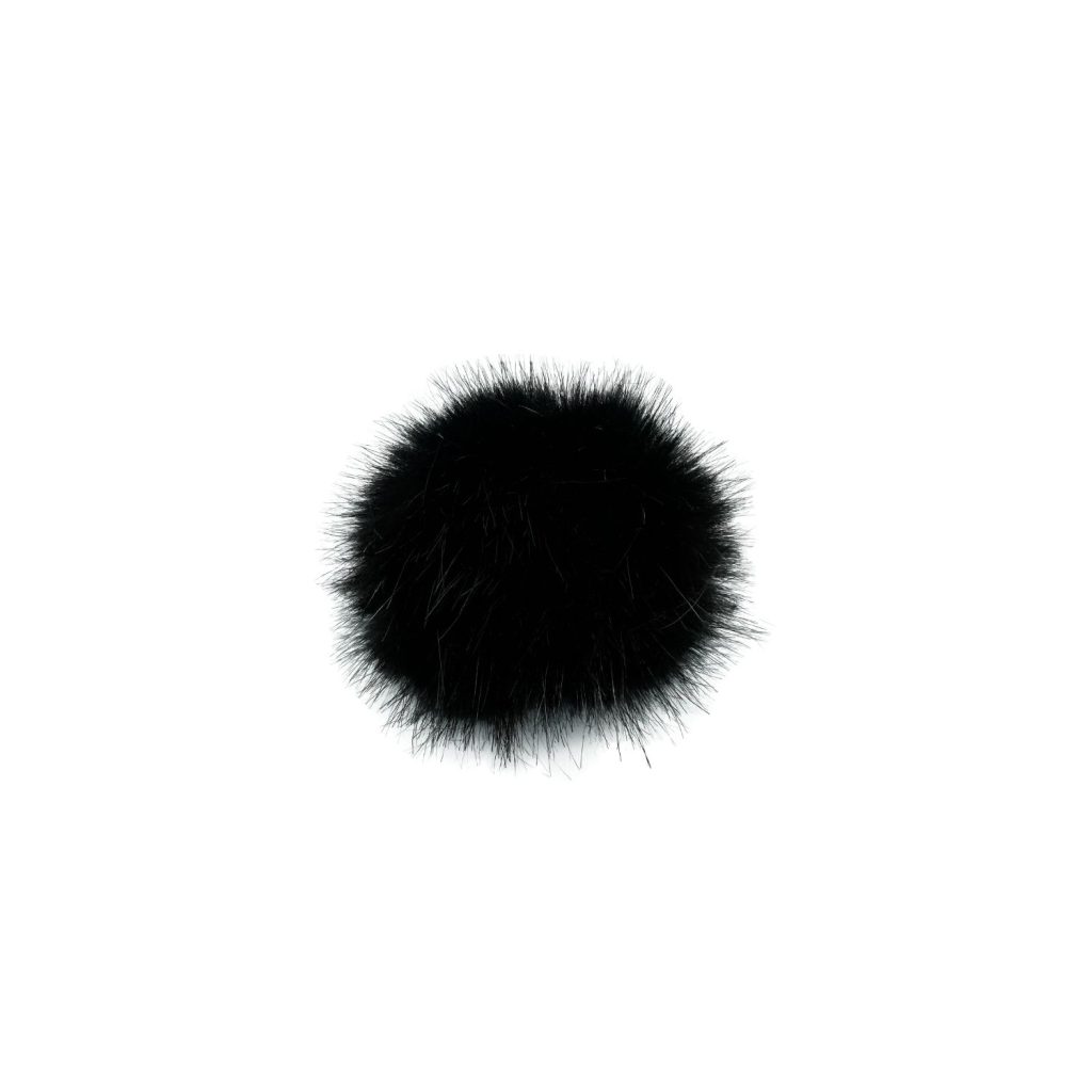 Single black mini windcover with synthetic acoustic fur construction