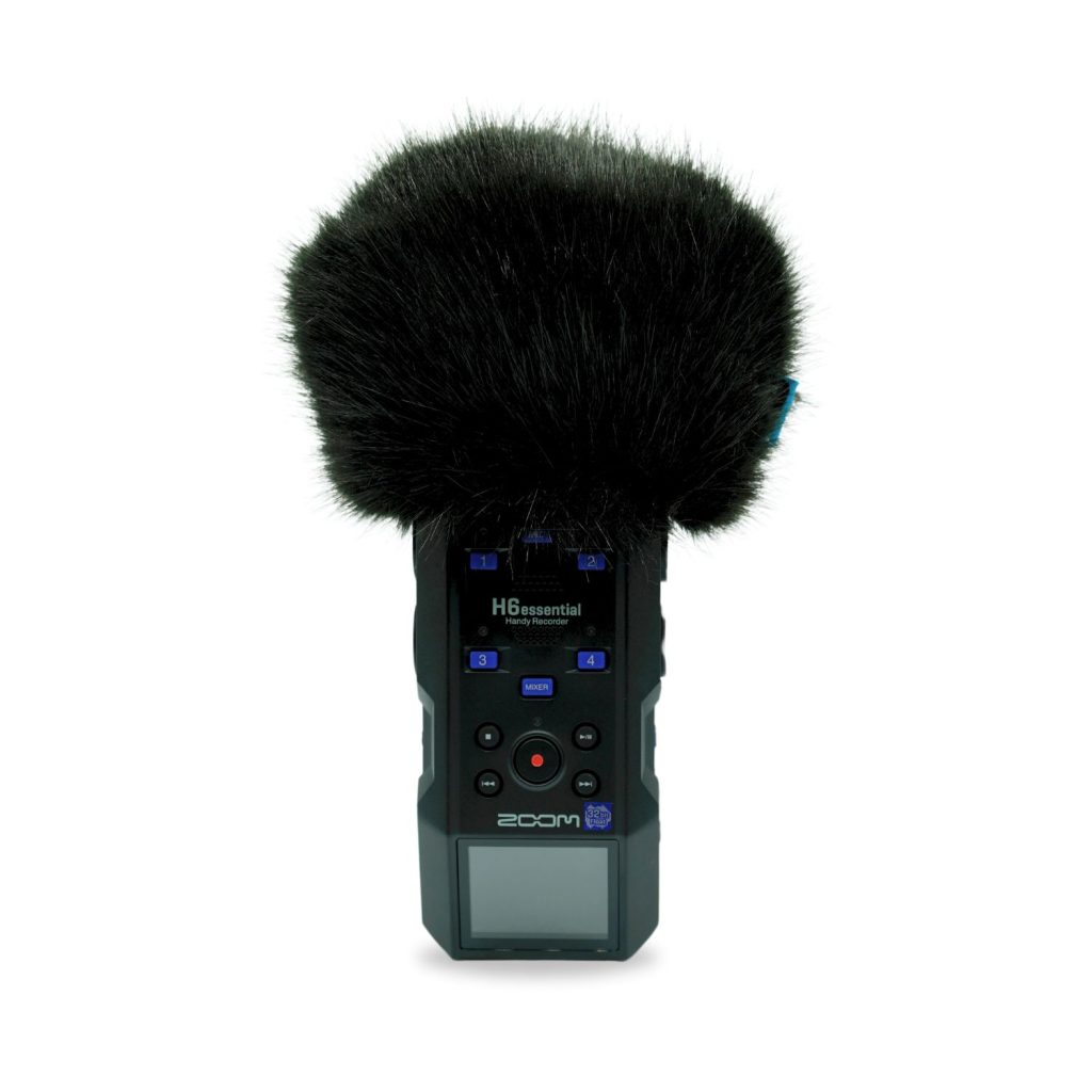 Zoom H6essential mini windcover with foam lining and elastic base